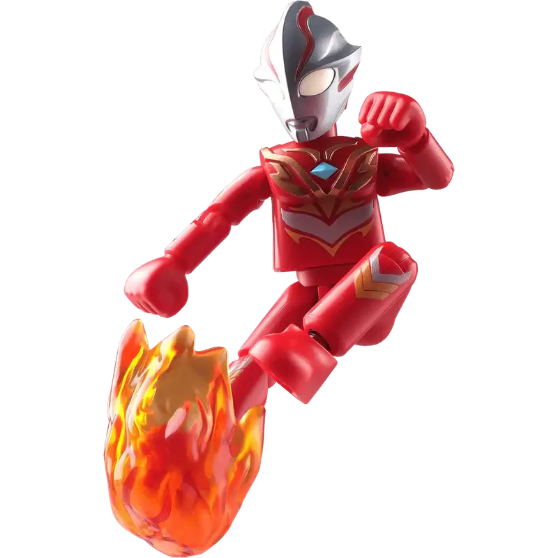 Ultraman Mebius Burning Brave Red superhero figurine with flame effect