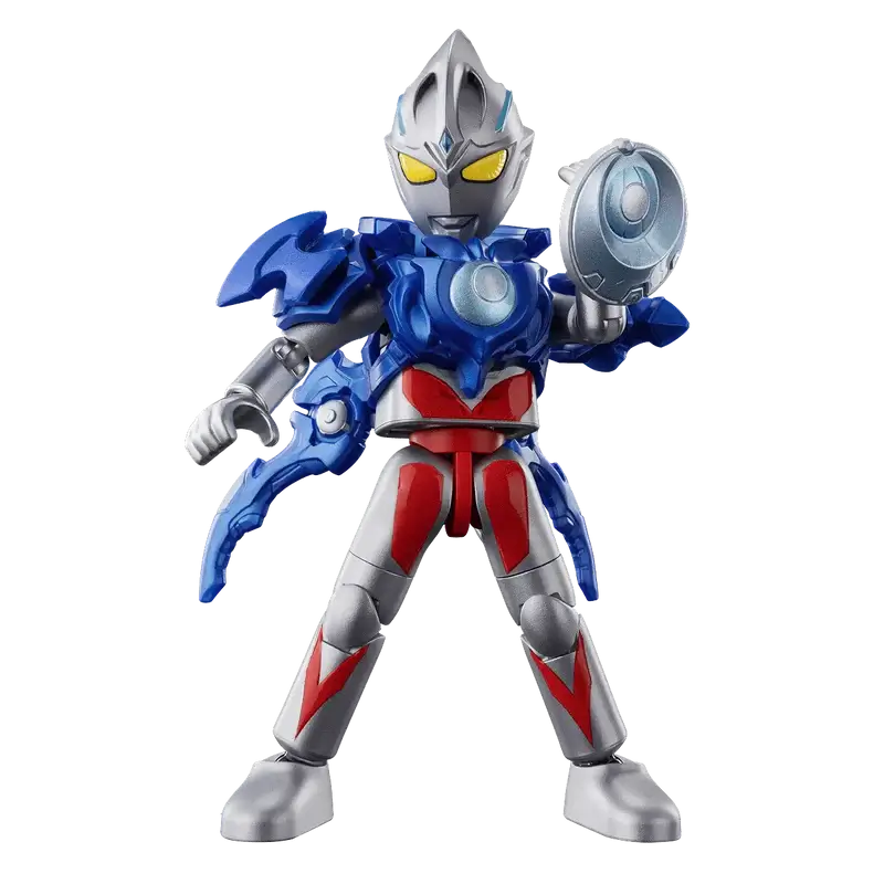 Ultraman Arc Luna Armor toy figure with blue and red accents on silver armor
