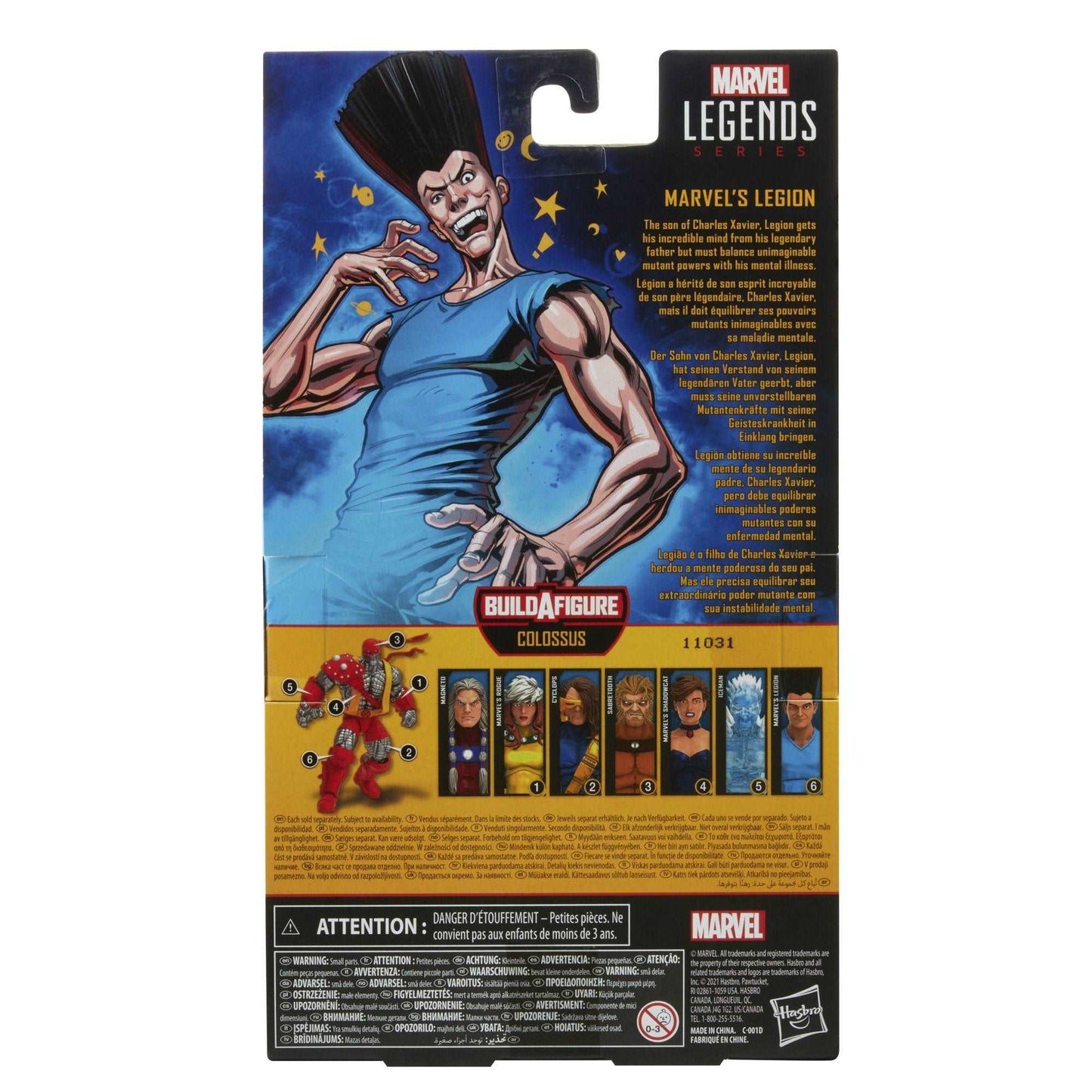 Hasbro Marvel Legends Series X-men Age of Apocalypse Legion figure in packaging back of box