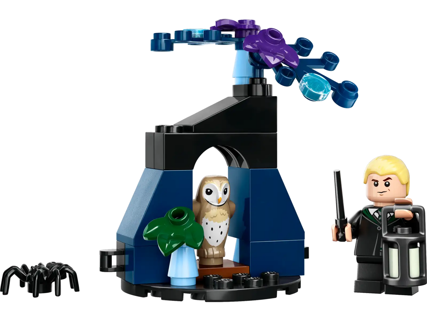lego 30677 draco in the forbidden forest set build with tree owl spider and draco malfoy minifigure