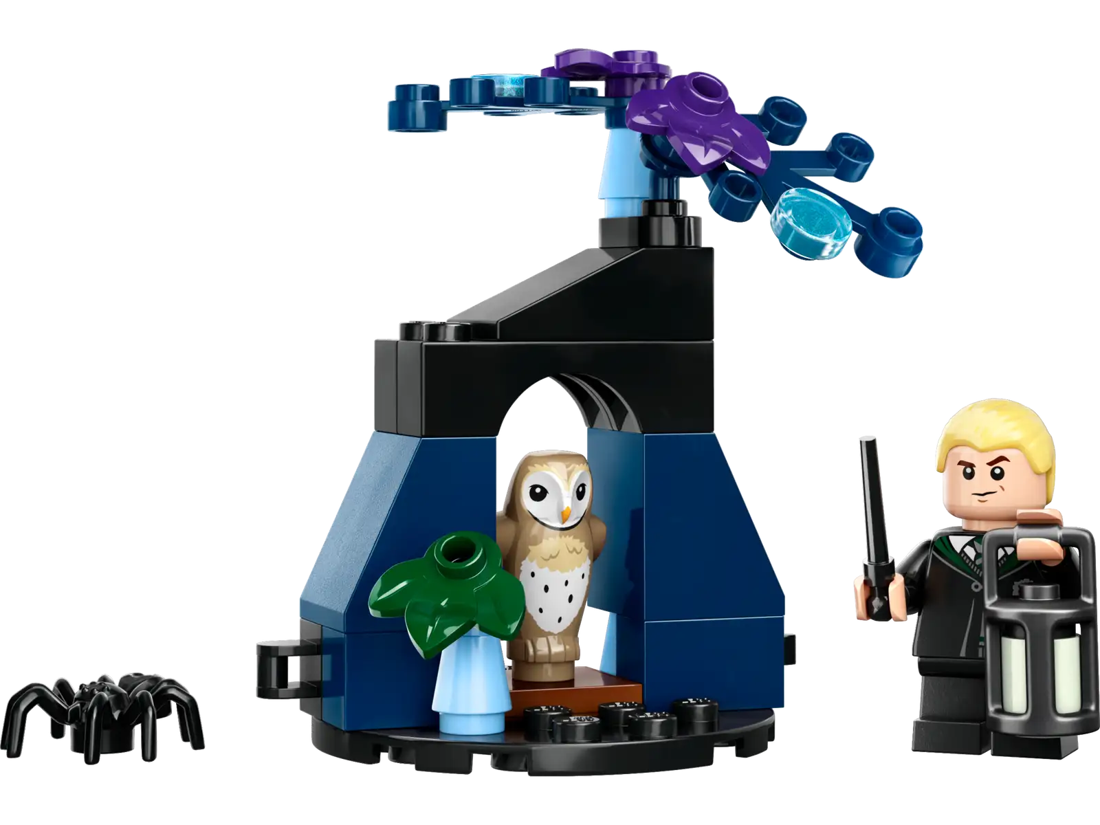 lego 30677 draco in the forbidden forest set build with tree owl spider and draco malfoy minifigure