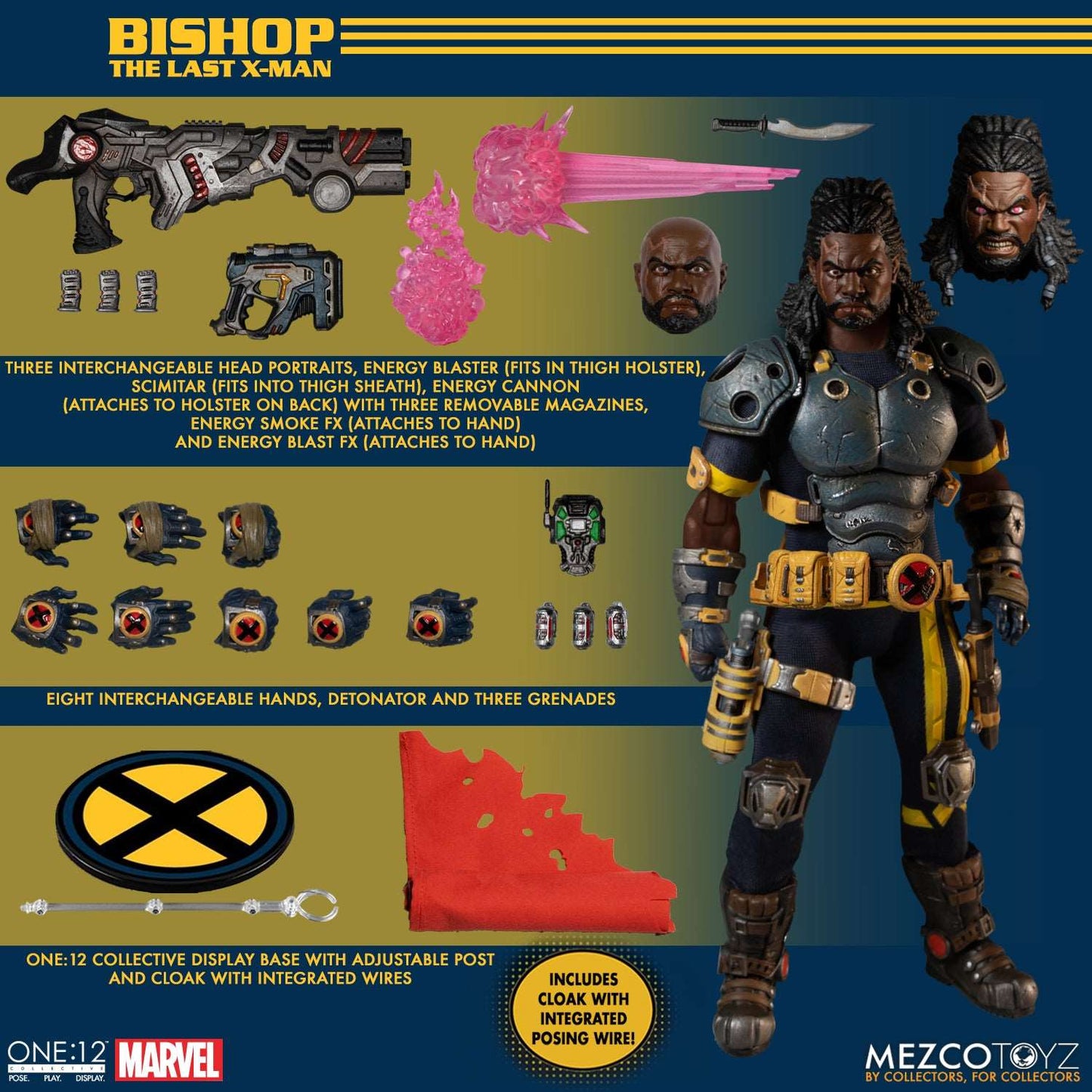 mezco one twelfth bishop the last x-man figure and accessories