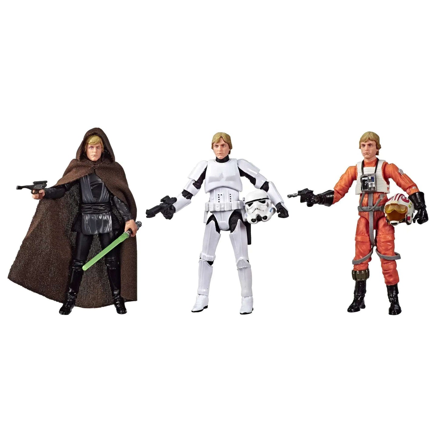 Star Wars The Vintage Collection Luke Skywalker Jedi Destiny 3 figures Stormtrooper, Jedi Knight and X-wing Pilot Luke Skywalker action figures