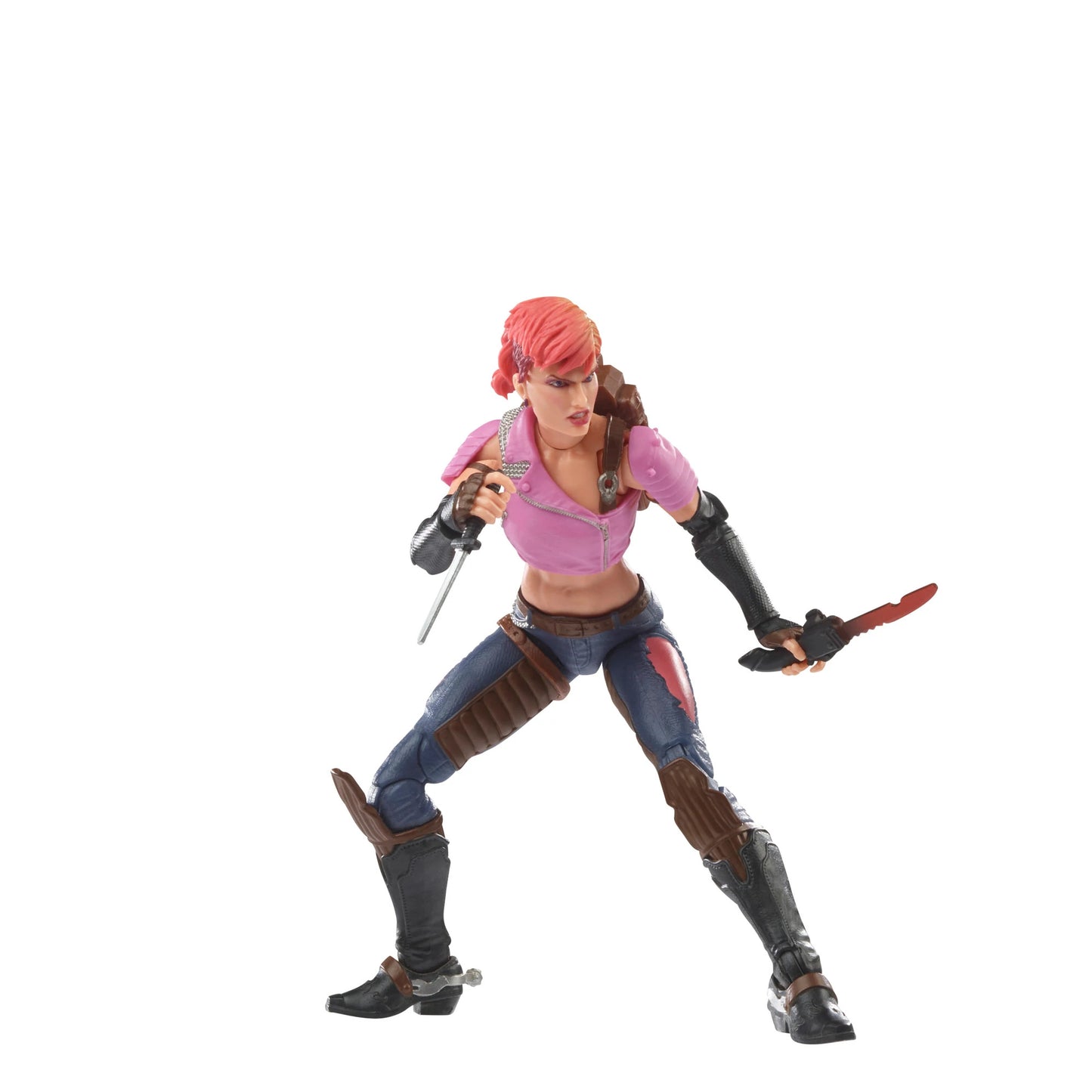 hasbro gi joe classified series zarana dreanok action figure standing pose with knives