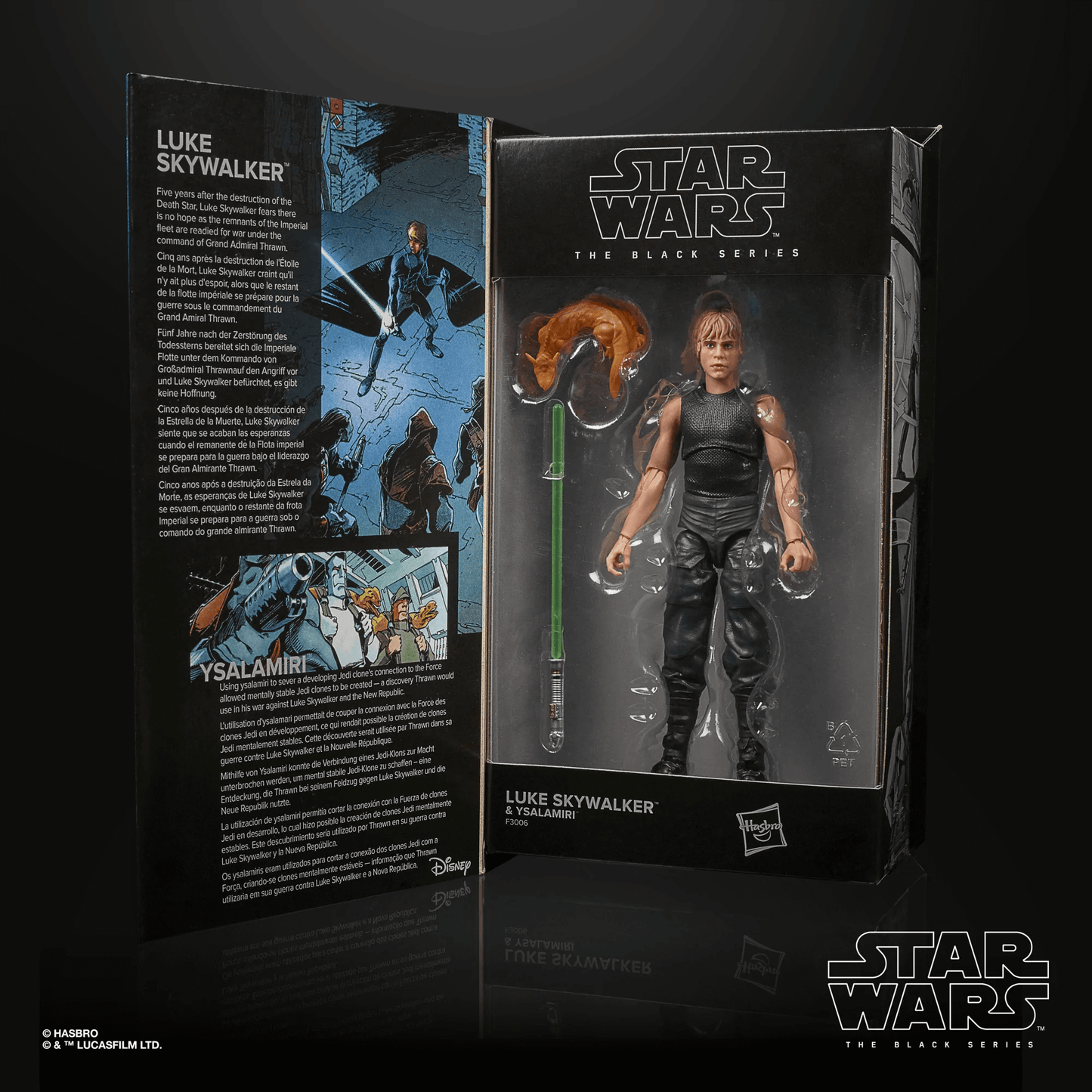 Hasbro Star Wars The Black Series Luke Skywalker & Ysalamiri (Heir to the Empire) inside of the package