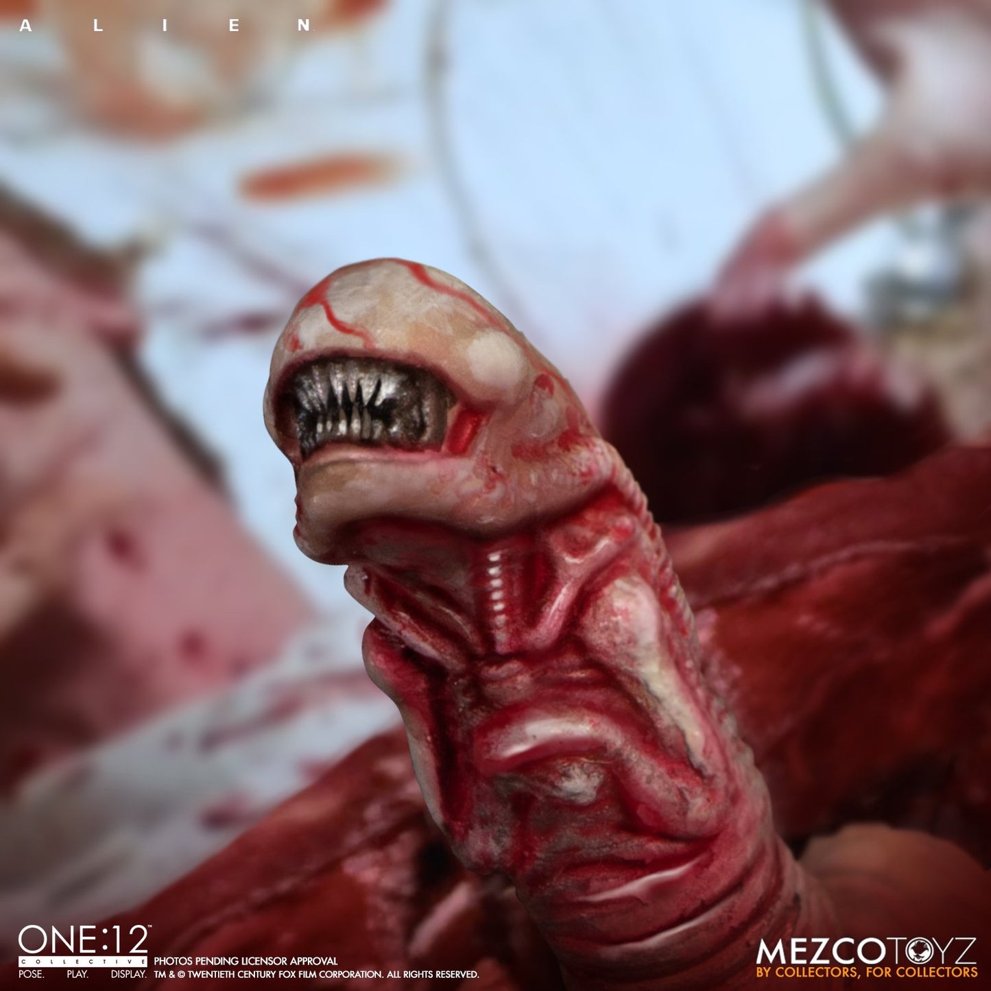 mezco one twelfth collective alien chestburster close up