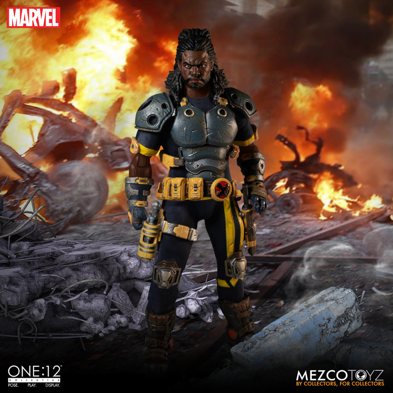 mezco one twelfth bishop the last x-man figure standing stoically