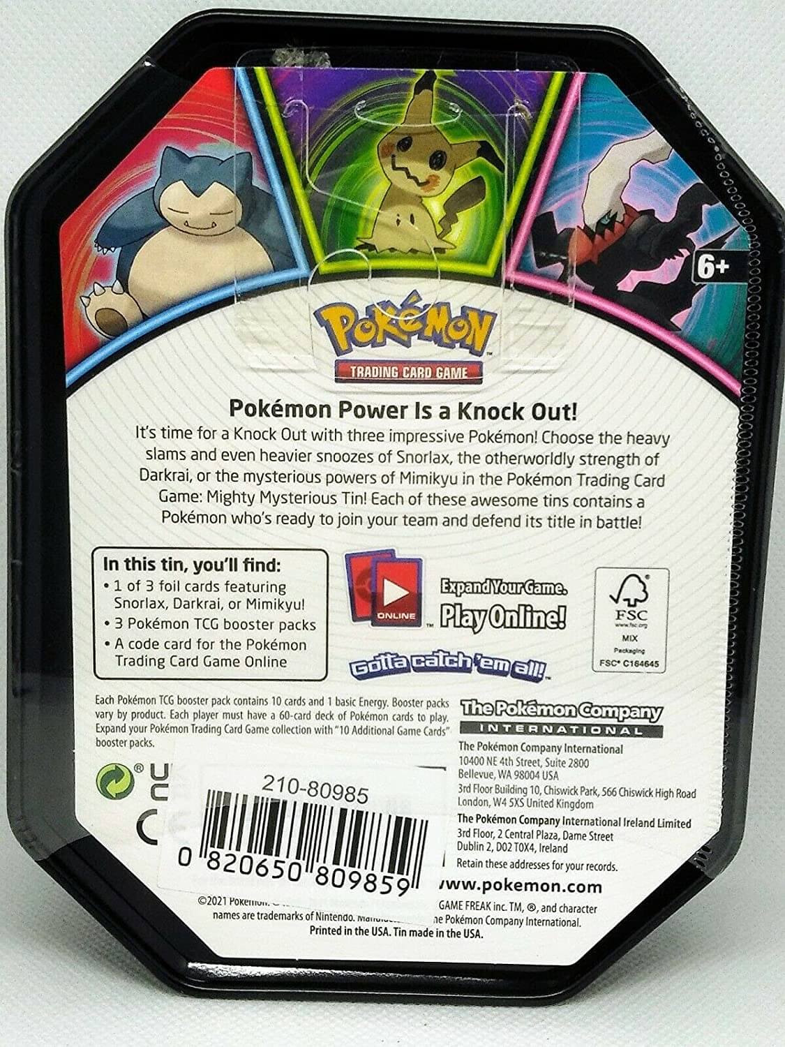 Pokémon Trading Card Game: Knockout Tin Darkrai Front