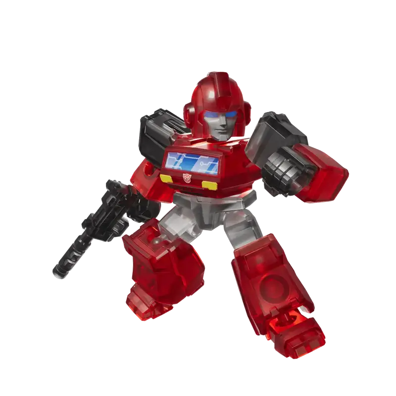 Transformers Ironhide in a translucent red robot mode