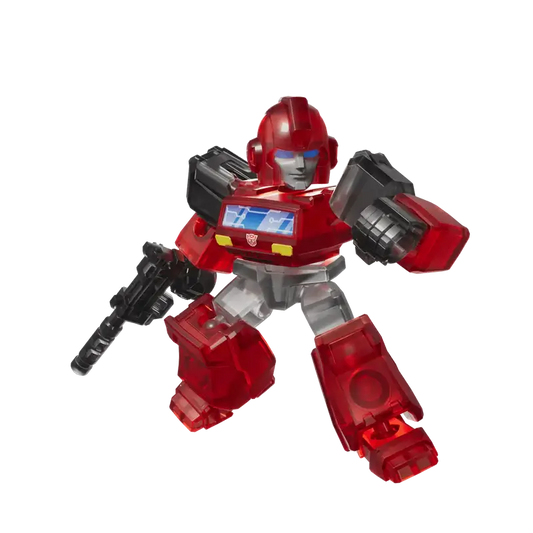Transformers Ironhide in a translucent red robot mode
