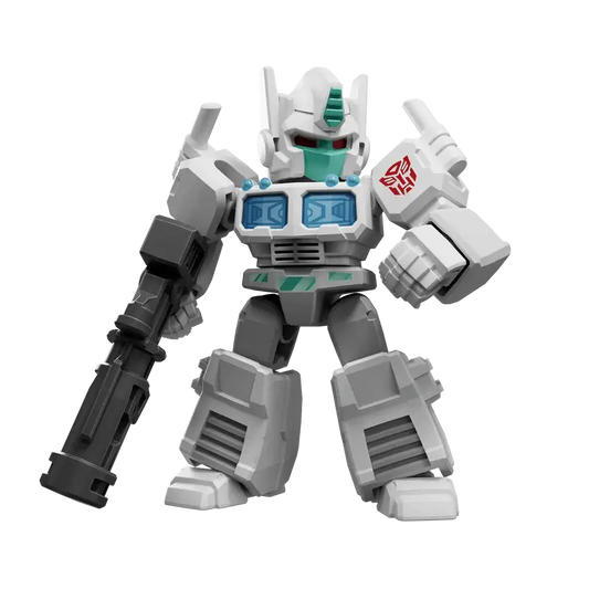 Transformers Dreamwave Ultra Magnus robot toy figure , white and gray color scheme with aqua highlights