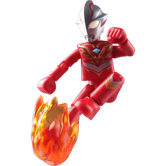 Ultraman Mebius Burning Brave Red superhero figurine with flame effect