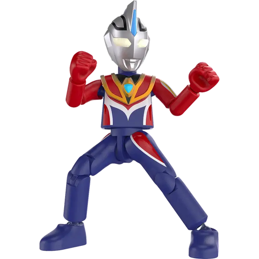 Ultraman Agul Supreme Version  toy figure in a superhero costume with red, blue, and silver