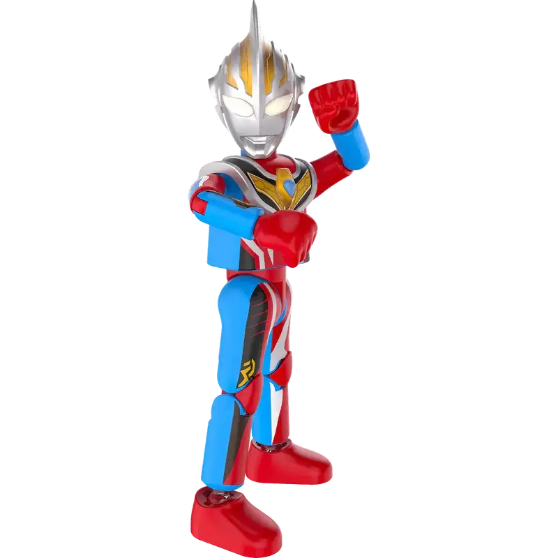 Ultraman Gaia Super Supreme Version toy figure with red, blue, and silver colors