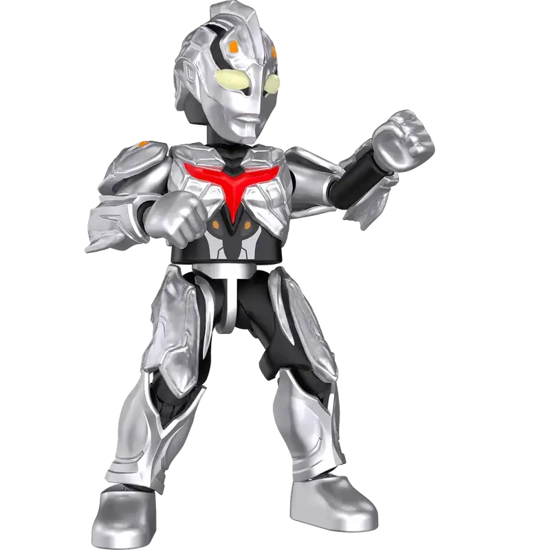 Ultraman The Next Anphans toy figure of a robot with silver, black, and red armor