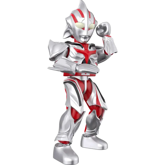 Ultraman The Next Juis toy figure of a superhero in silver and red costume on a white background