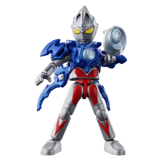 Ultraman Arc Luna Armor toy figure with blue and red accents on silver armor