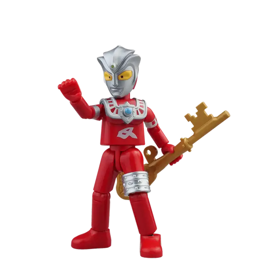 Astra red superhero action figure with a key