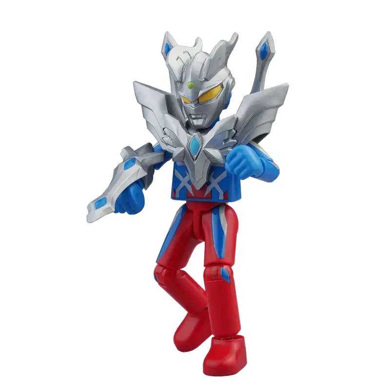 Ultimate Zero toy figure with red, blue, and silver armor