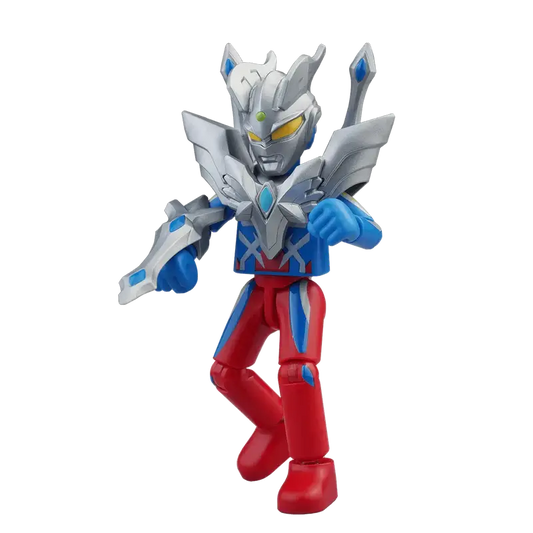 Ultimate Zero toy figure with red, blue, and silver armor