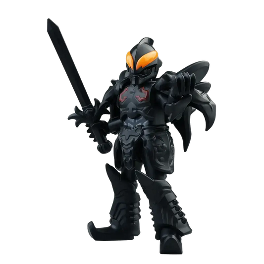 Ultraman Belial Kaiser Darkness action figure in black armor  with orange helmet holding a sword