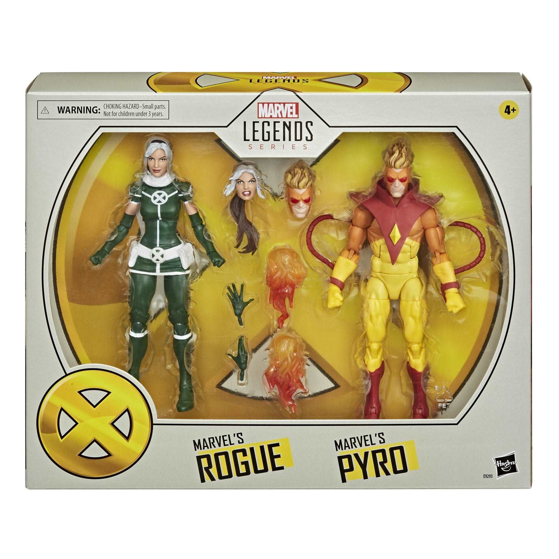 Hasbro Marvel Legends Series Brotherhood of Evil Mutants Rogue and Pyro figures packaging front view of box