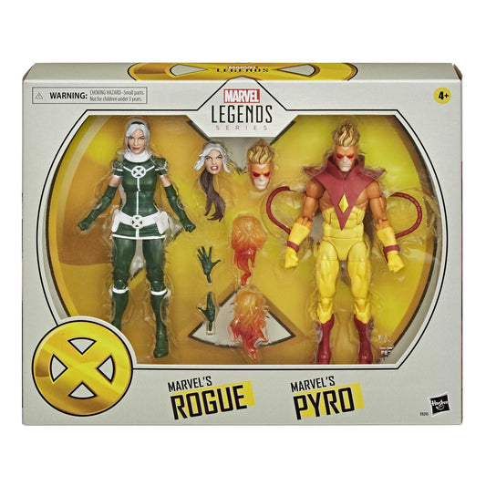 Hasbro Marvel Legends Series Brotherhood of Evil Mutants Rogue and Pyro figures packaging front view of box