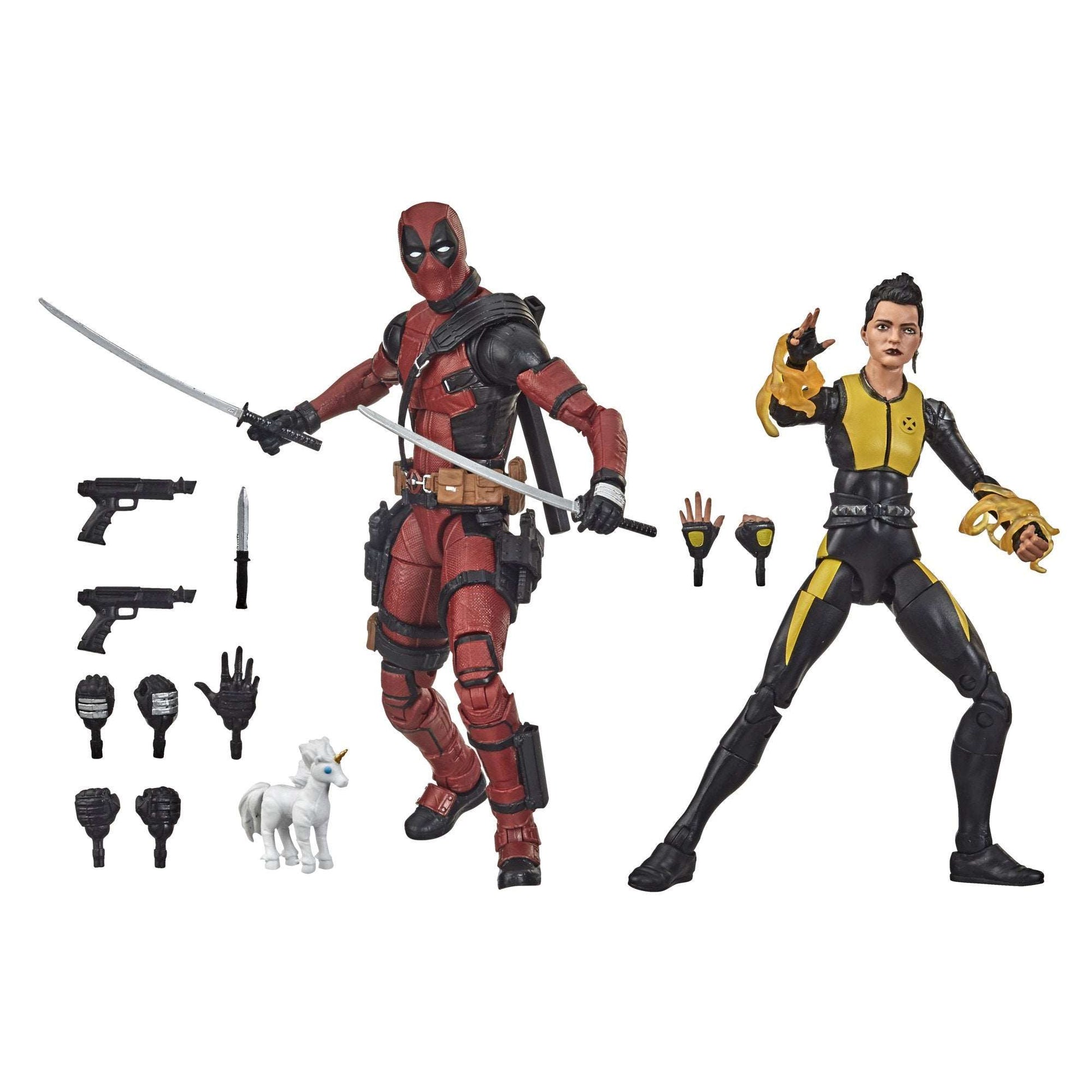 Marvel Legends Series Deadpool and Negasonic Teenage Warhead figures and accessories