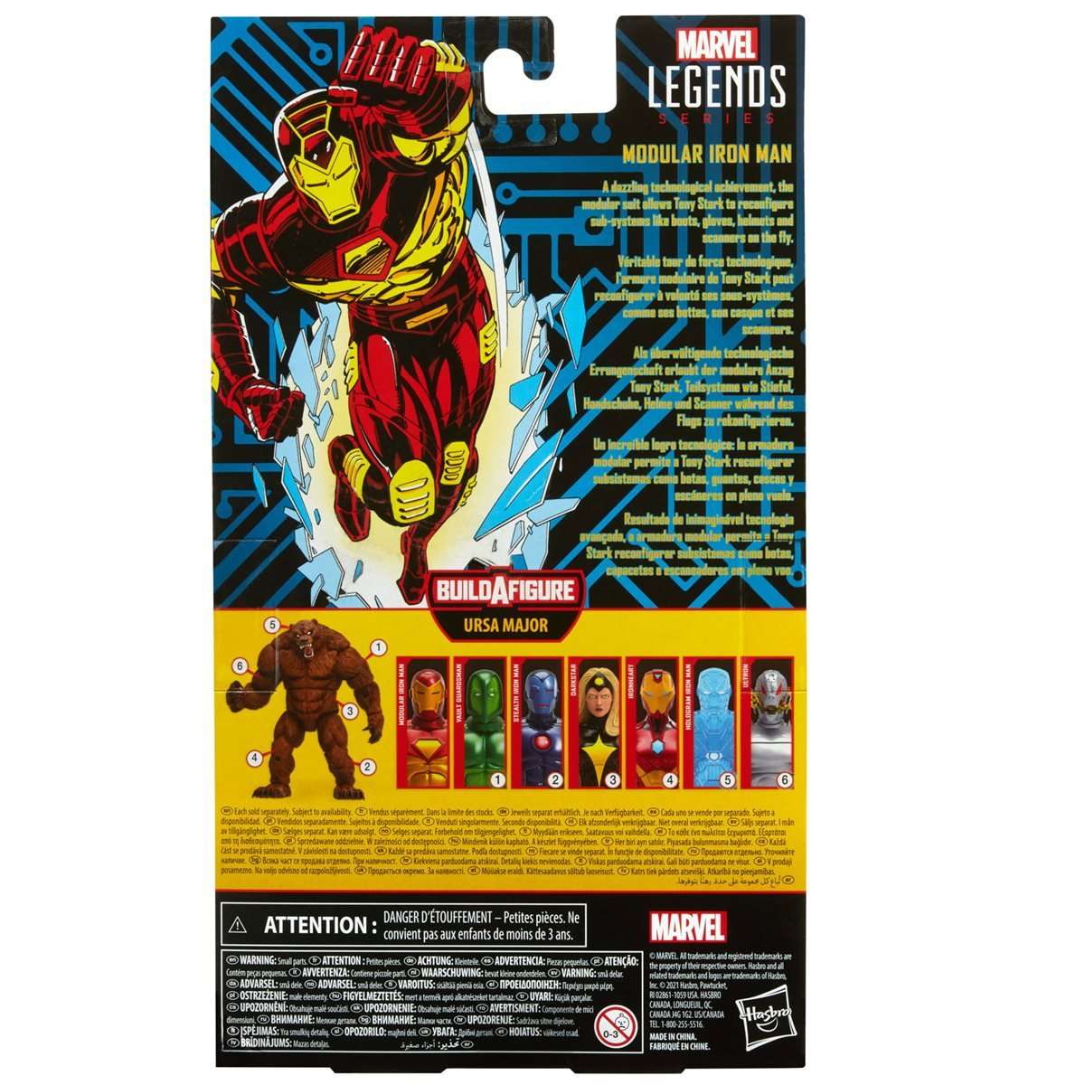 Marvel Legends Ursa Major build a figure wave Comic Modular Iron Man 6-inch figure packaging back
