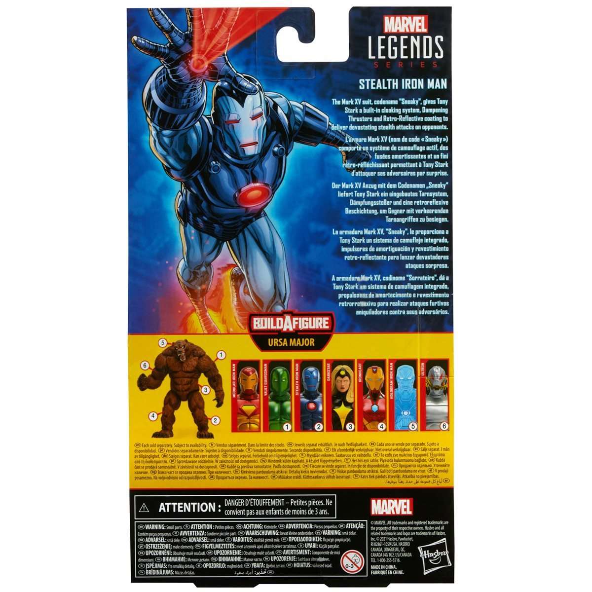 Marvel Legends Ursa Major build a figure wave Comic Stealth Iron Man  6-inch figure packaging back