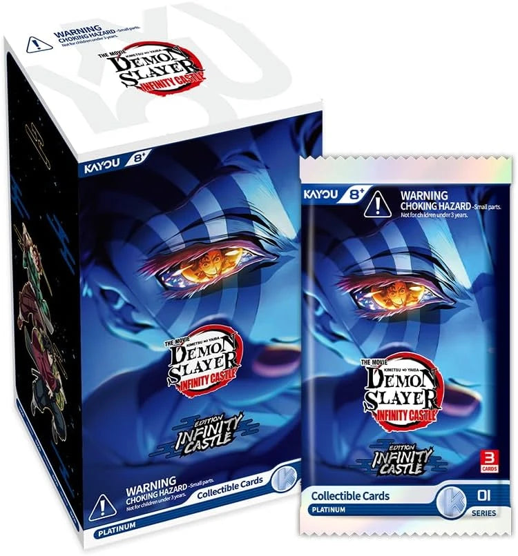 Kayou Demon Slayer Infinity Castle booster box and booster pack on white background