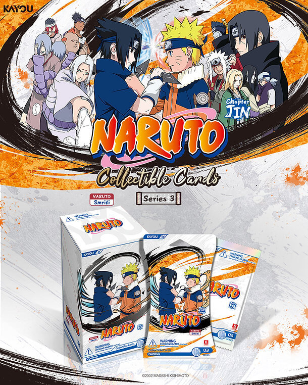 Naruto collectible cards Series 3 Chapter Jin packaging with characters and branding