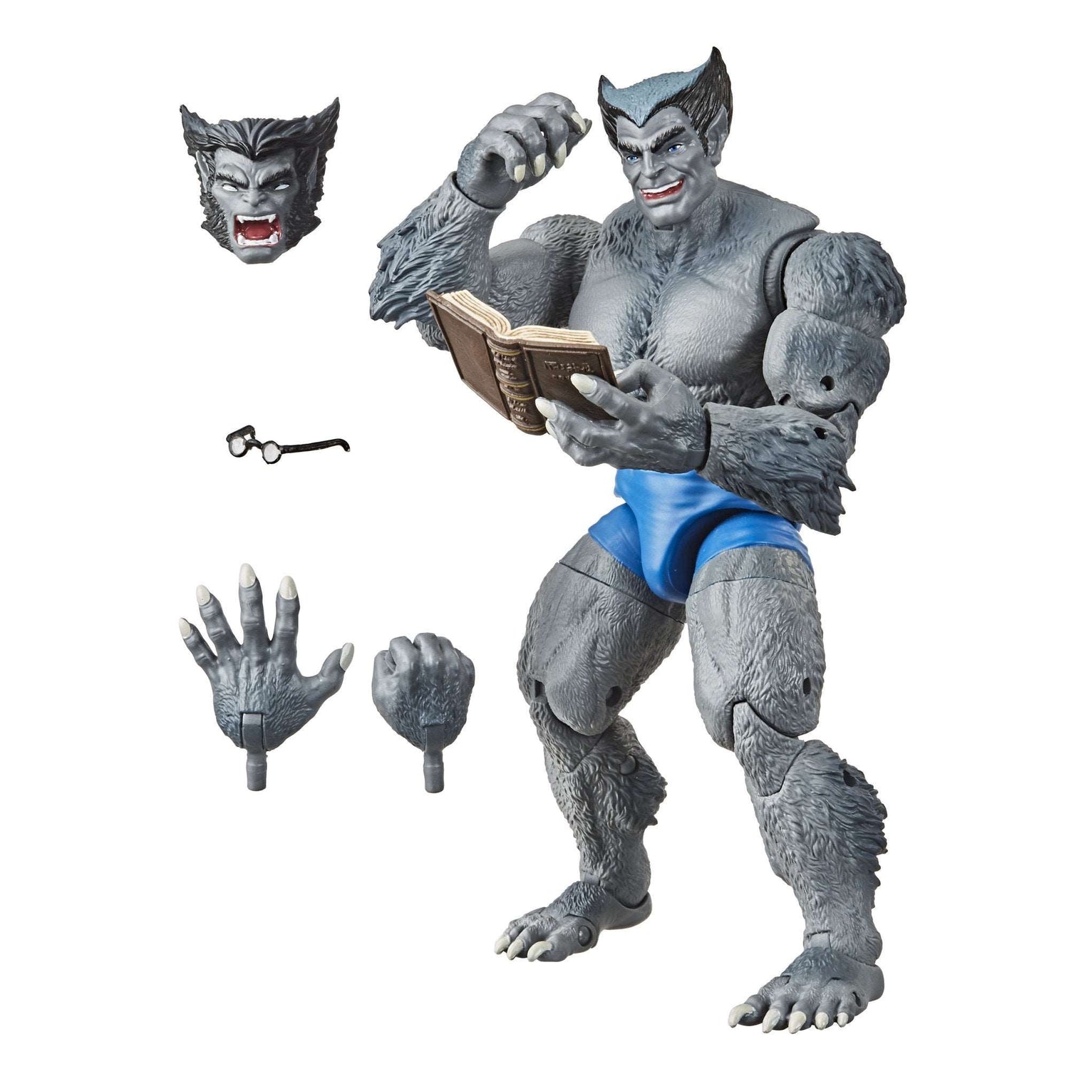 Marvel Legends Retro Collection Henry McCoy Grey Beast figure and accessories
