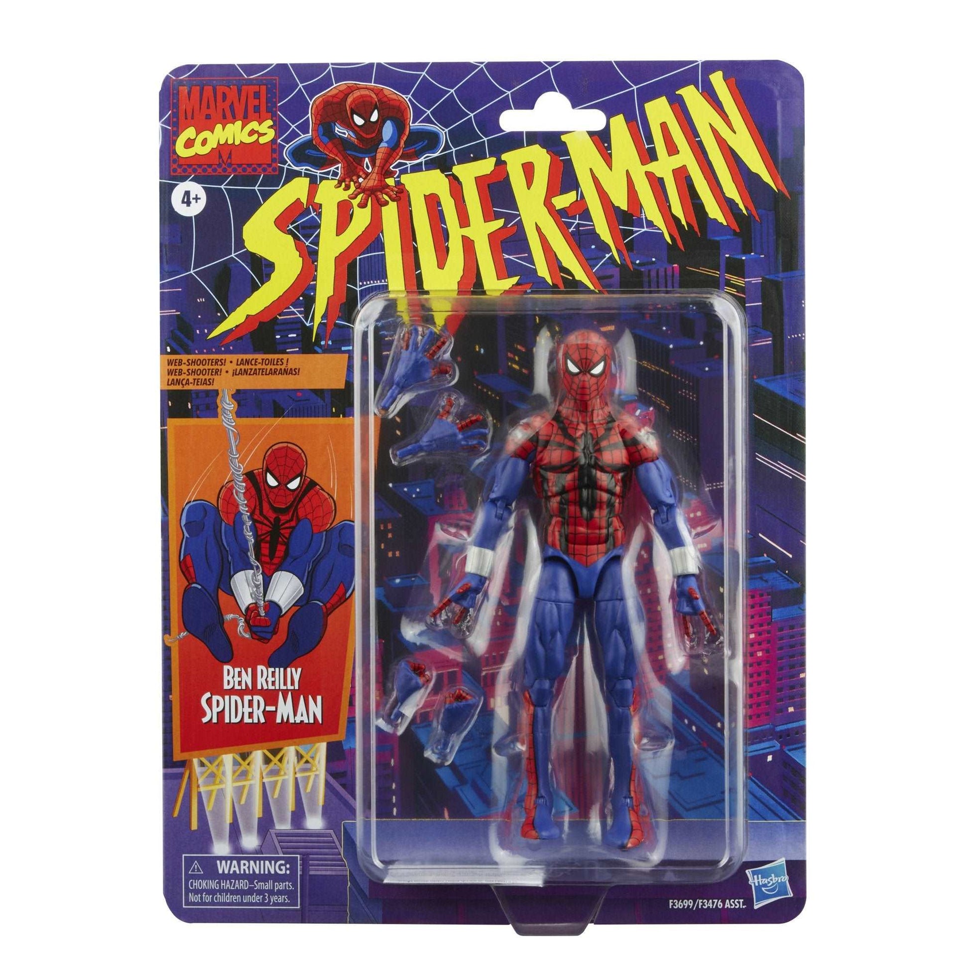 Marvel Legends Series Retro Spider-Man Ben Reilly Figure front of Blister Card