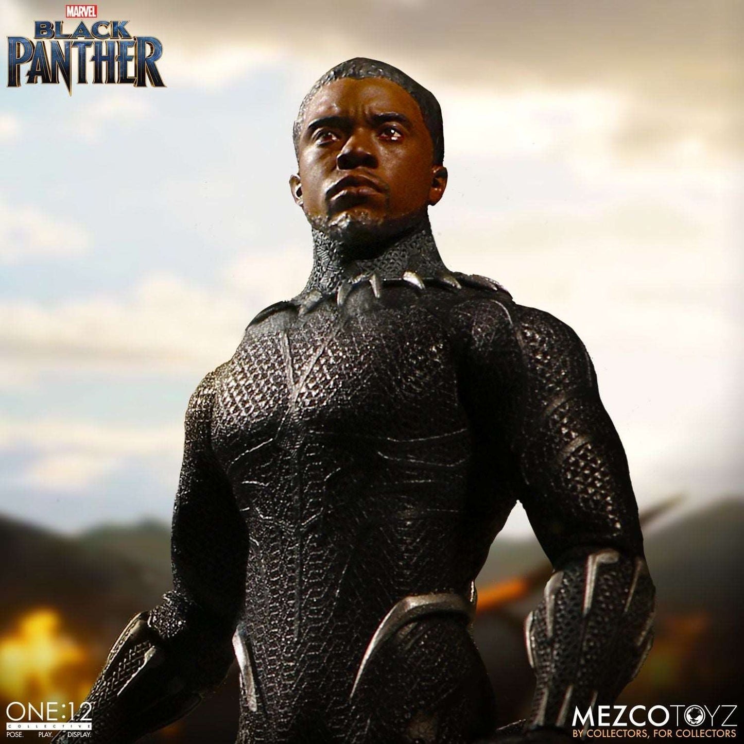 mezco one twelfth collective black panther figure chadwick boseman unmasked headsculpt