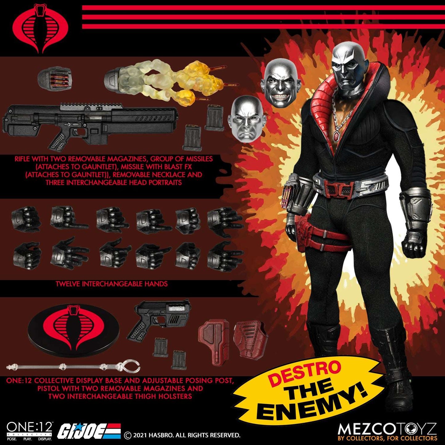 Mezco One:12 Collective G.I. Joe: Destro the ENEMY! Figure and accessories