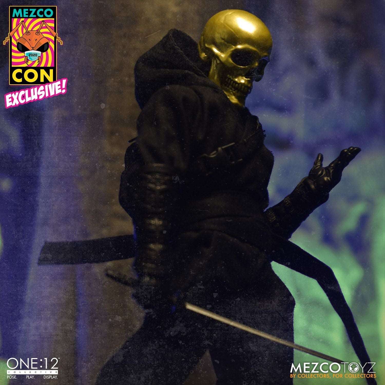 mezco one twelfth collective House of The Golden Skulls: Gold Skull Ninja figure with sword