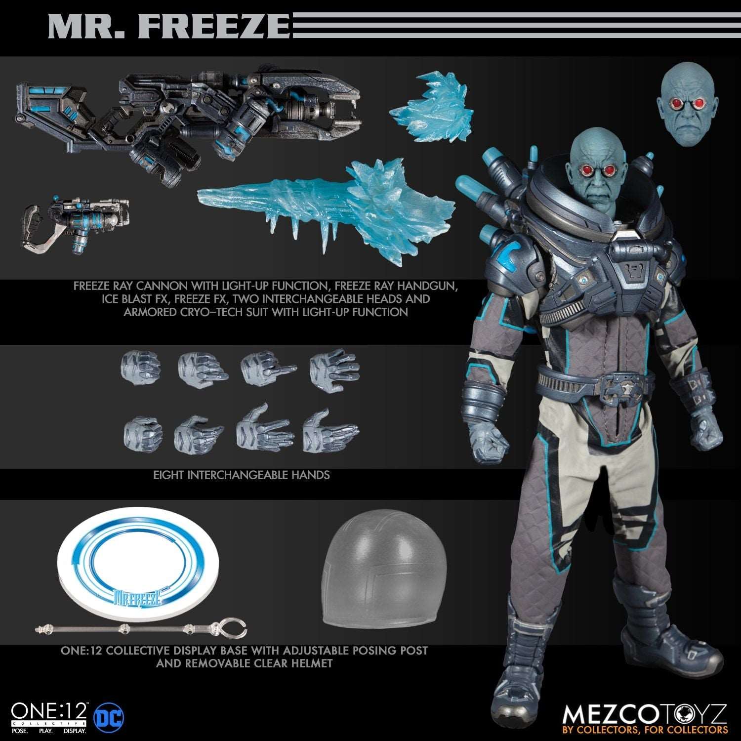 mezco one twelfth Mr. Freeze figure accessories