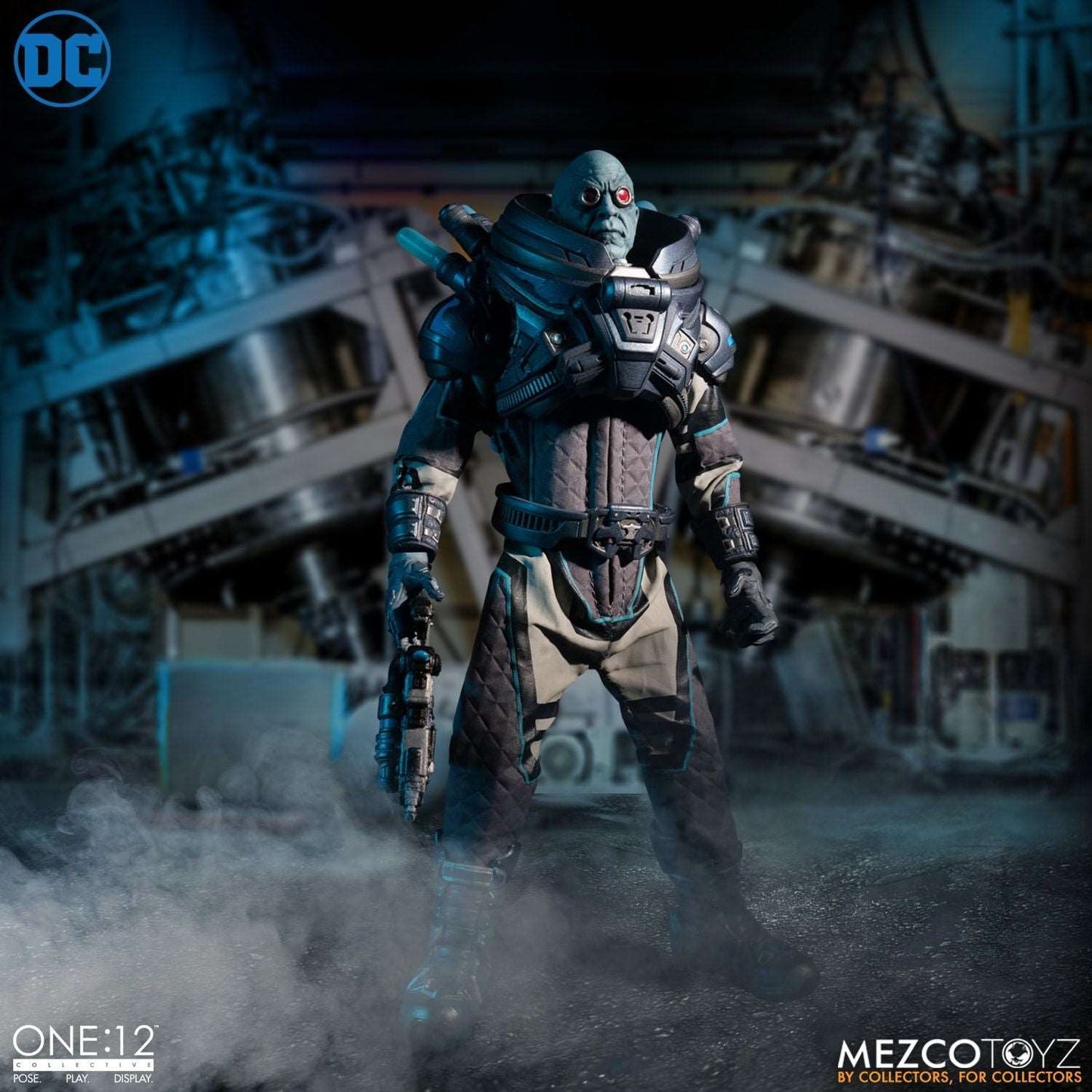 mezco one twelfth Mr. Freeze figure standing with freeze ray