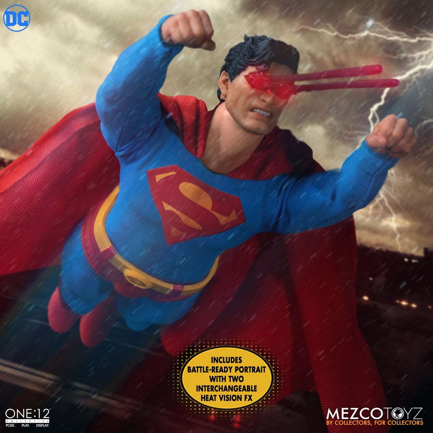 mezco one twelfth collective superman man of steel edition figure heat vision effect