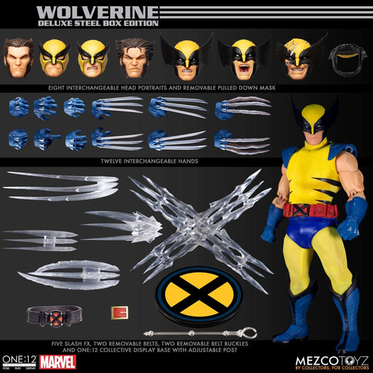 mezco one twelfth collective wolverine steel edition figure and accessories