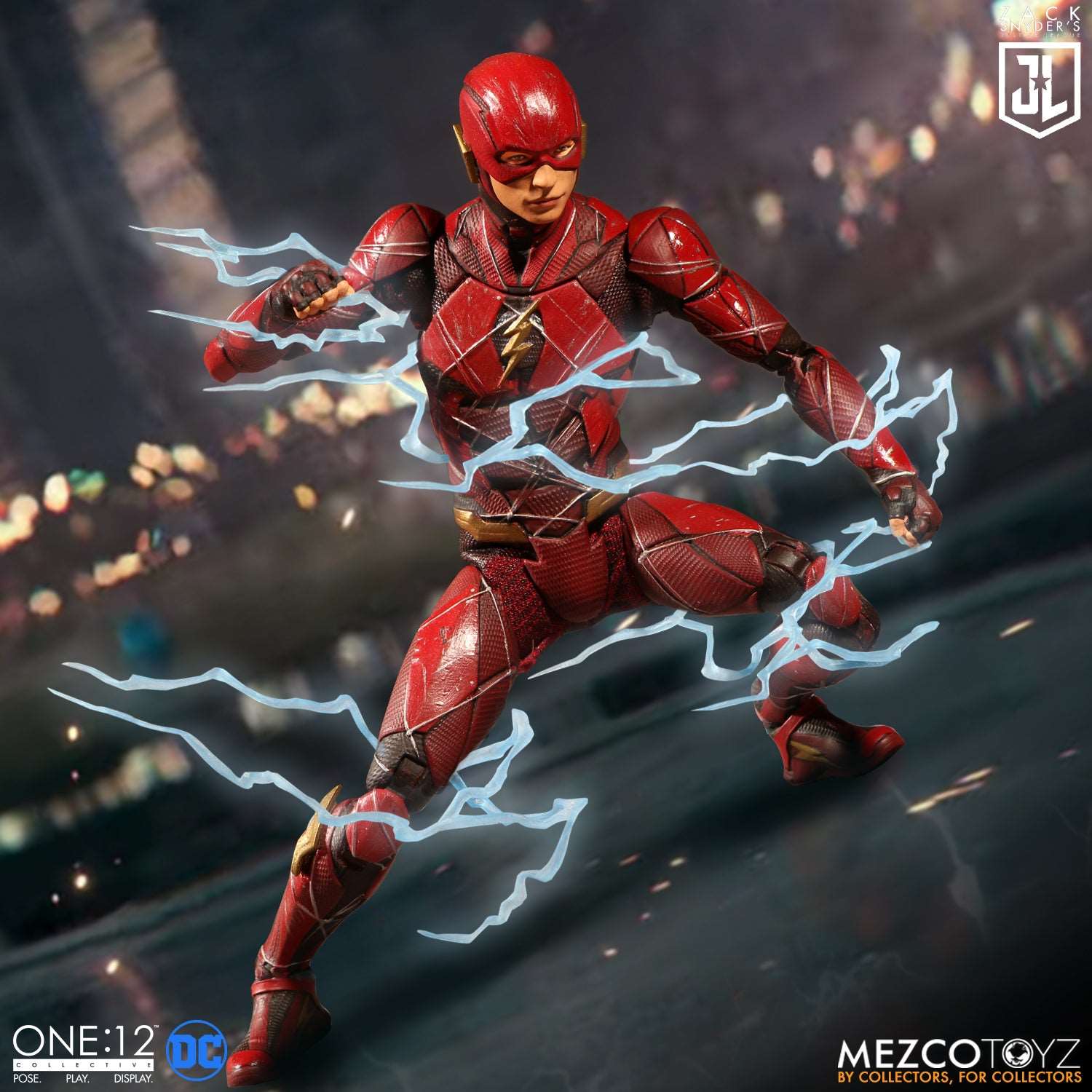 Mezco One Twelfth Collective Zack Snyder’s Justice League Deluxe Steel Boxed Set The Flash figure with Speed Force effects