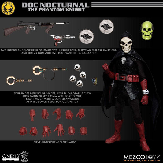 Mezco One:12 Rumble Society Doc Nocturnal The Phantom Knight figure and accessories
