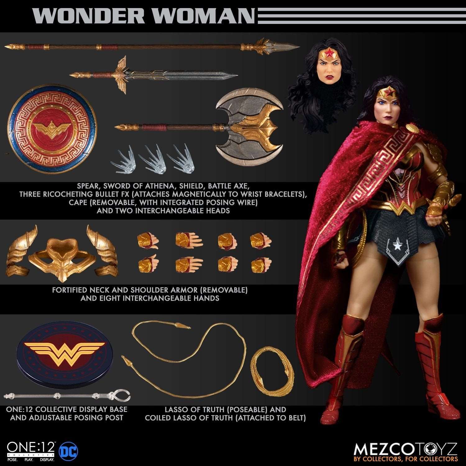 Mezco One:12 DC Universe Wonder Woman figure and accessories