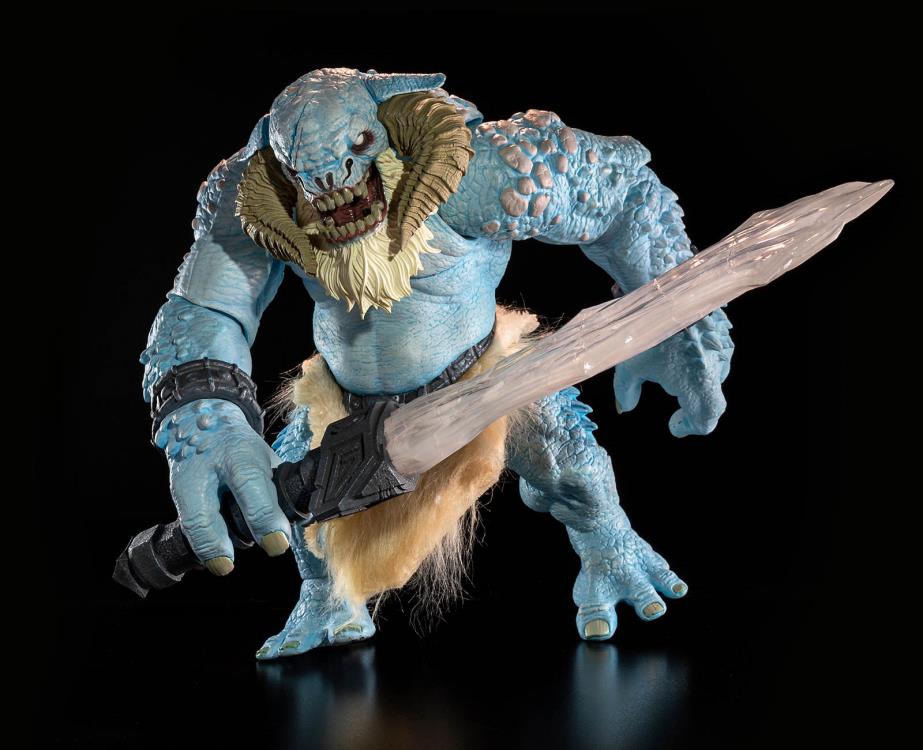 mythic legions all stars trolls ice troll 2 front of action figure with horn alt head