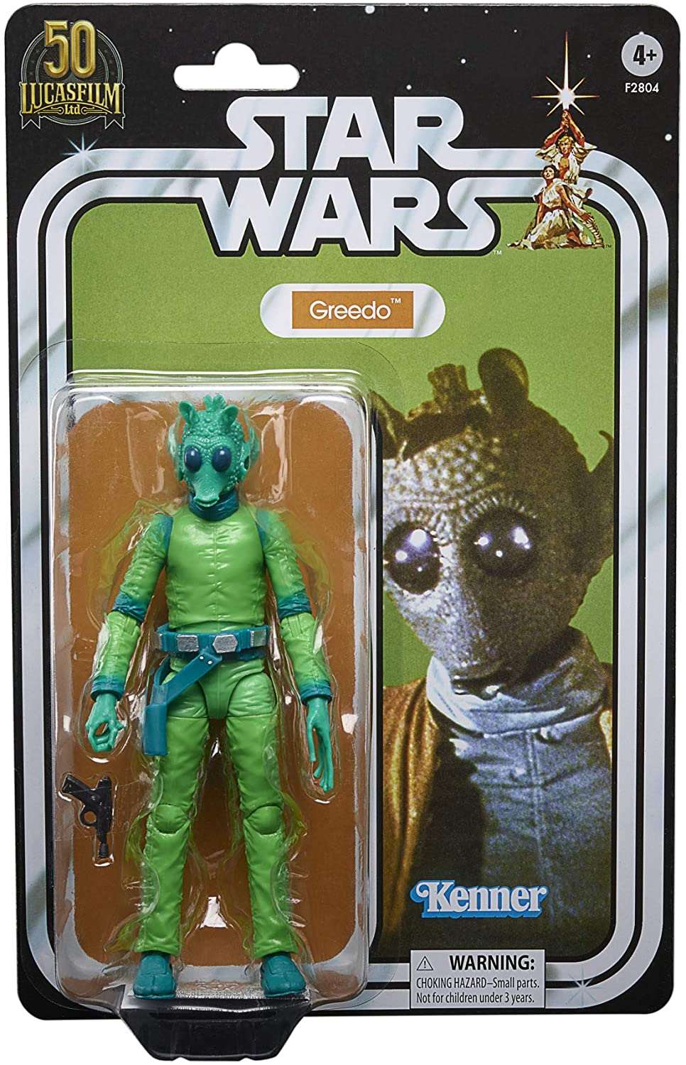 Star Wars The Black Series Greedo 6-Inch-Scale Lucasfilm 50th Anniversary Original Trilogy Collectible Figure in packaging