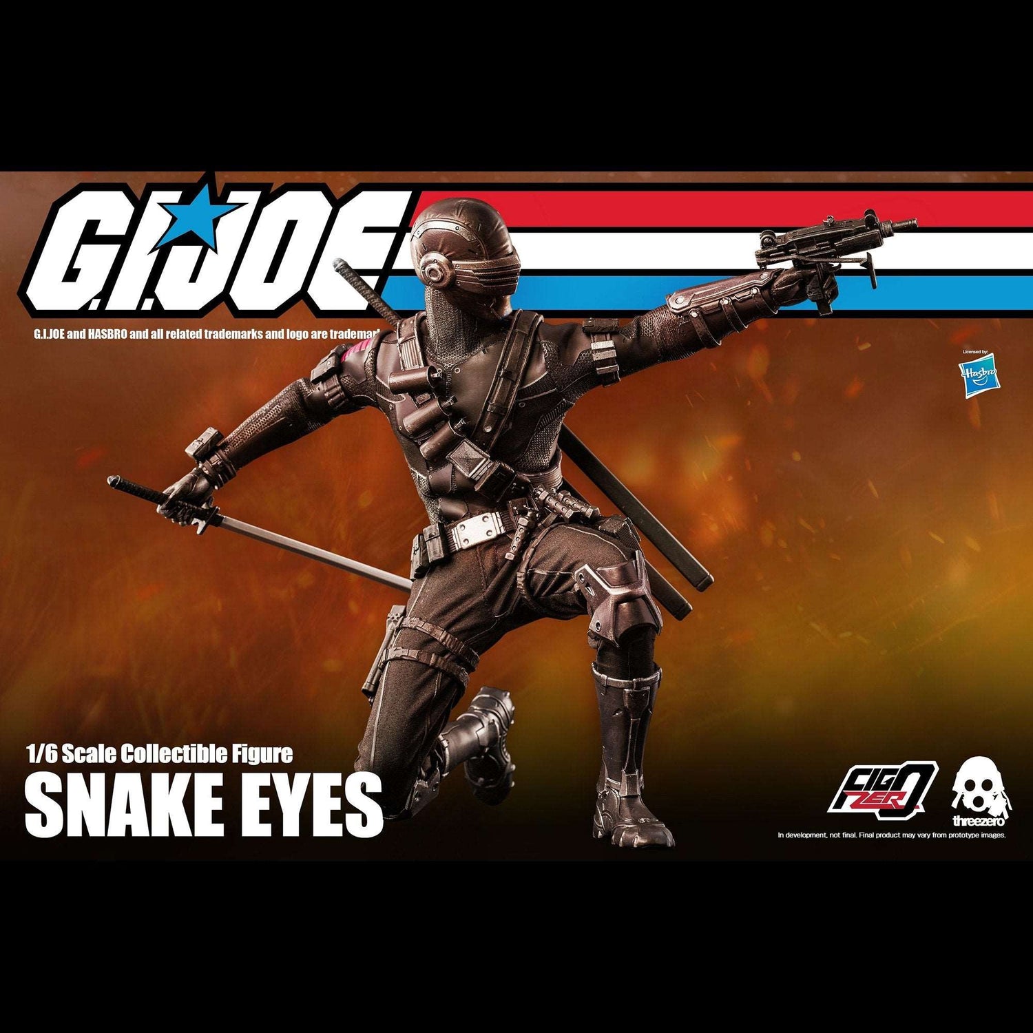 Hasbro Threezero G.I. Joe Snake Eyes 1/6 figure action pose