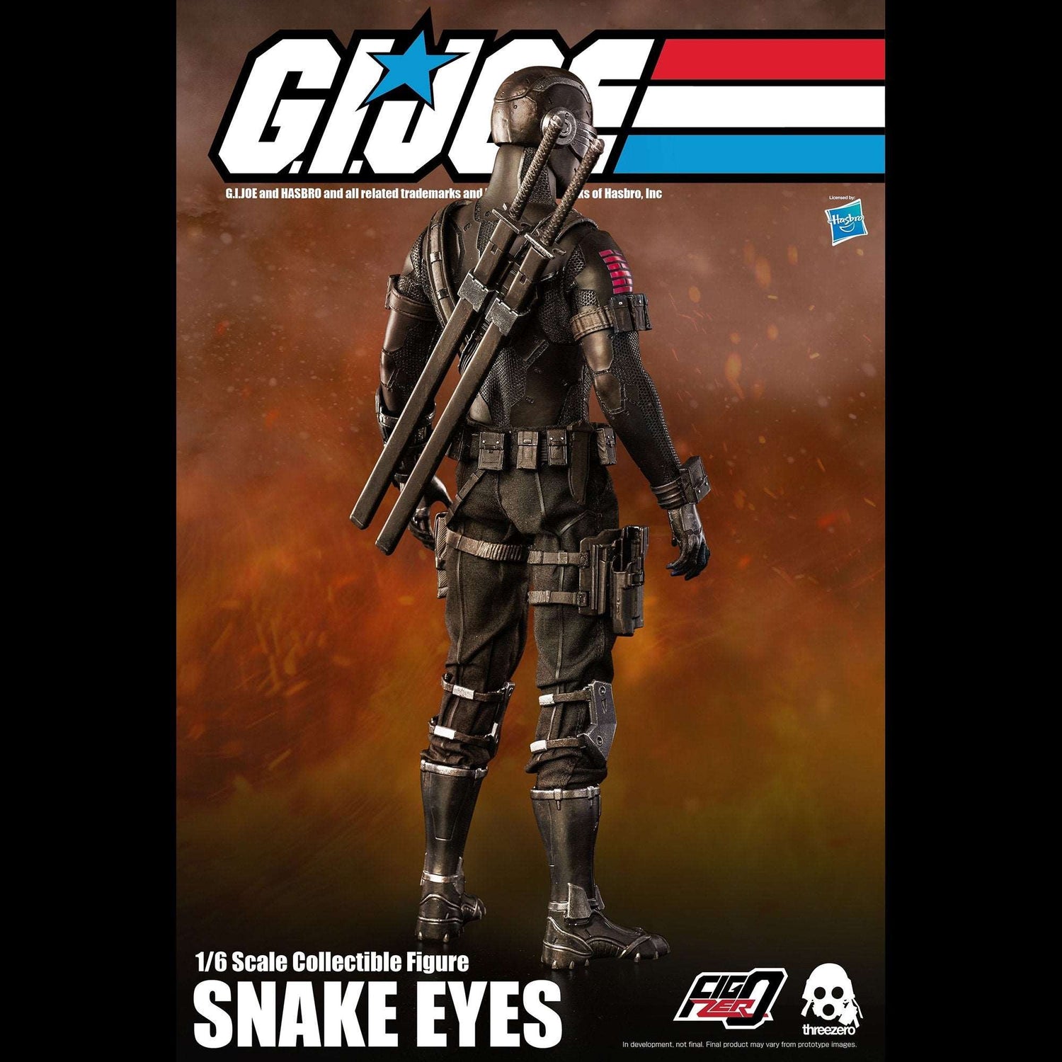 Hasbro Threezero G.I. Joe Snake Eyes 1/6 figure back view