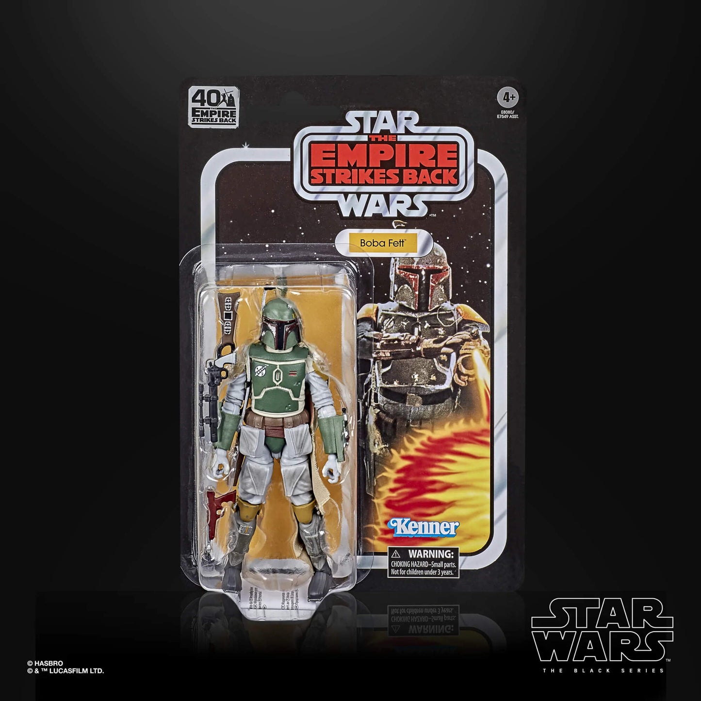 Star Wars The Black Seres 40th Anniversary Boba Fett Empire Strikes Back 6-inch action figure on Kenner retro card