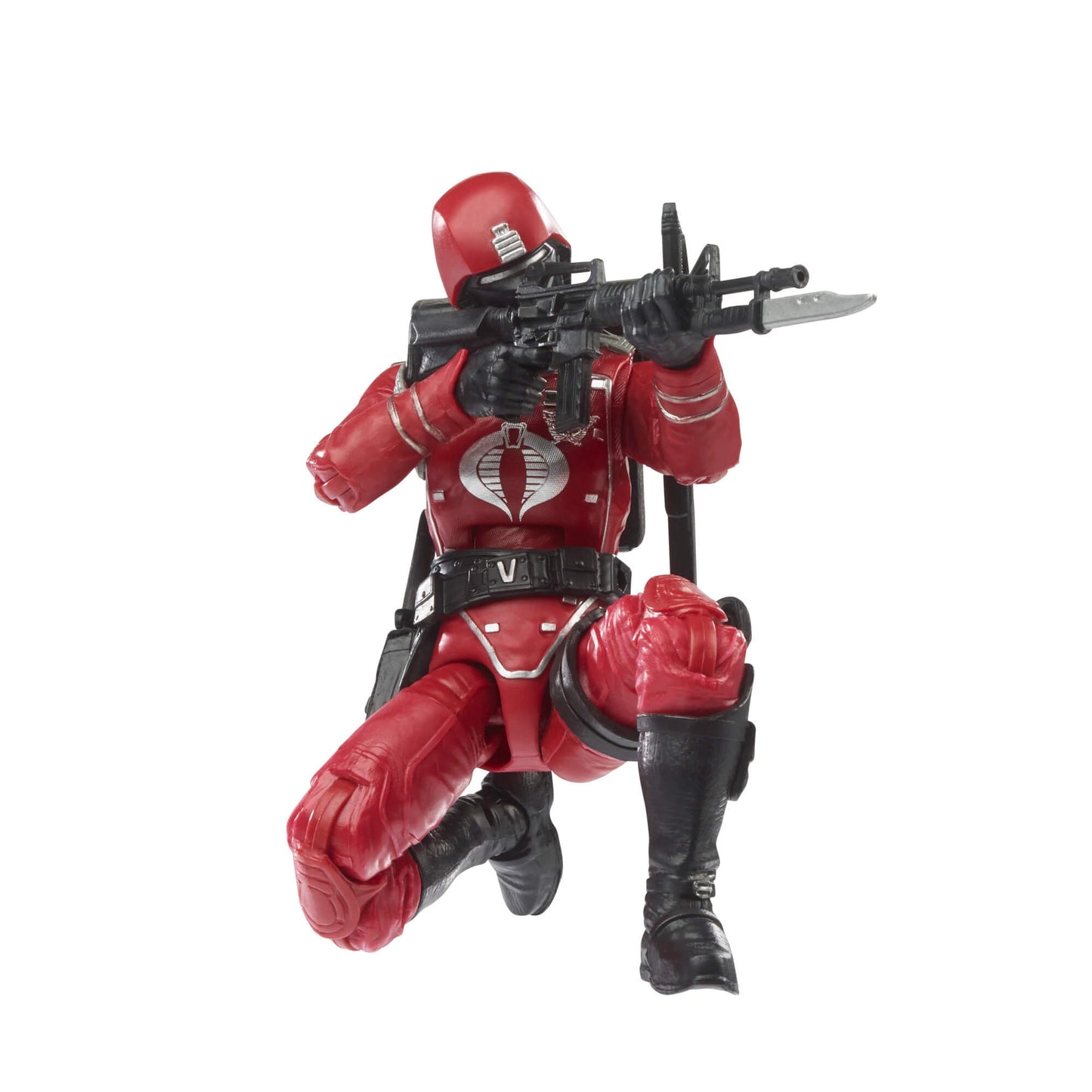 hasbro gi joe classified series cobra crimson guard action figure crouching pose aiming weapon